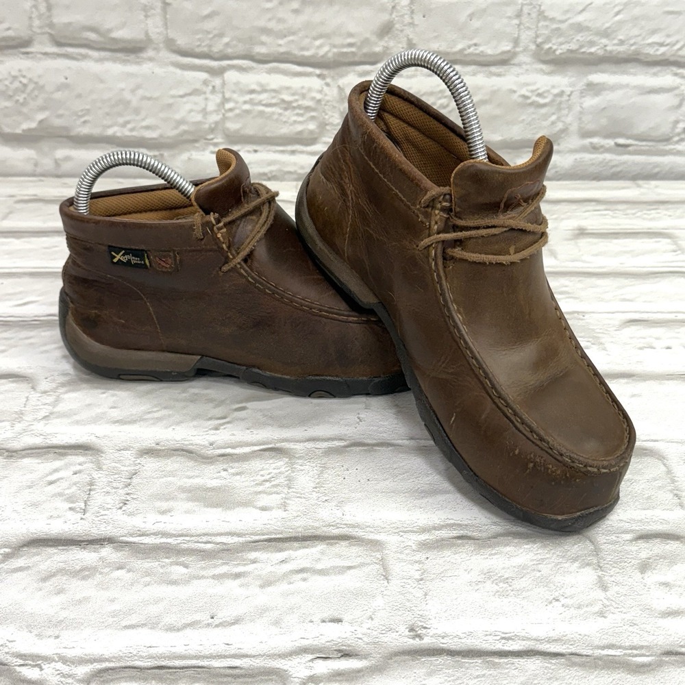 Twisted X Chukka Driving Moc Boots Mens 6.5 M Brown Leather Barn Chore WDMCTM1